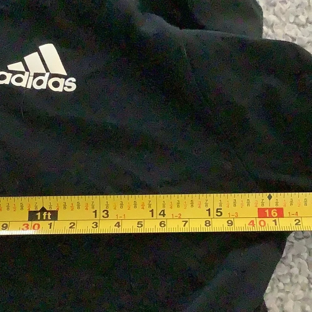 Adidas youth size medium 10/12 black and white long sleeve hooded tee.